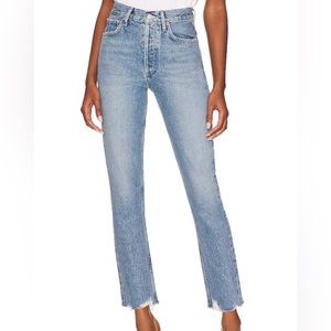AGOLDE RILEY CROP DENIM JEANS. SIZE 25.